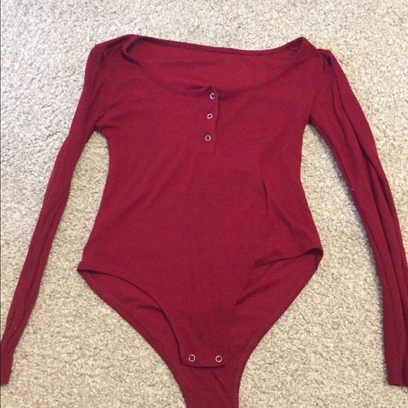 Red long sleeve bodysuit - Picture 2 of 2